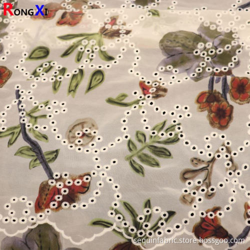New Embroidered Chiffon Fabric With High Quality